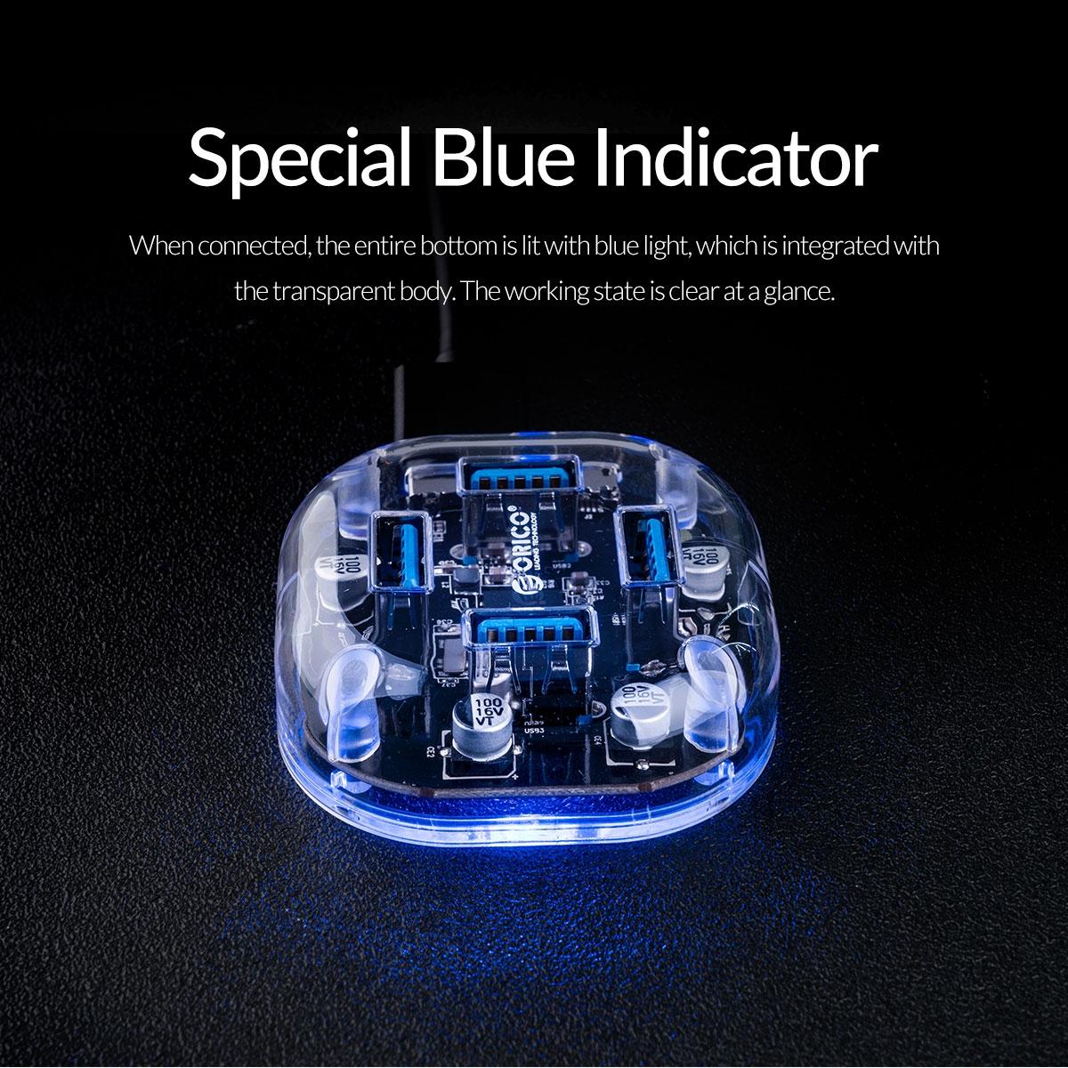 Transparent 4-Port Usb 3.0 Hub 4