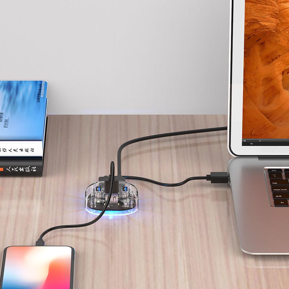 Transparent 4-Port Usb 3.0 Hub 8