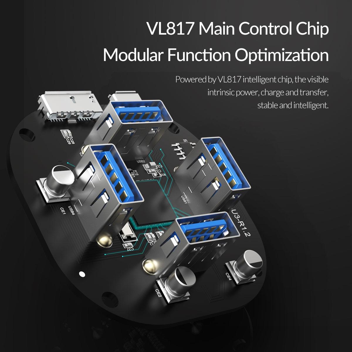 Transparent 4-Port Usb 3.0 Hub 10