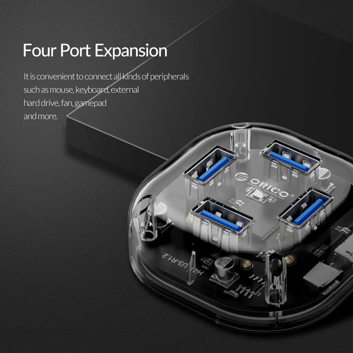 Transparent 4-Port Usb 3.0 Hub 11