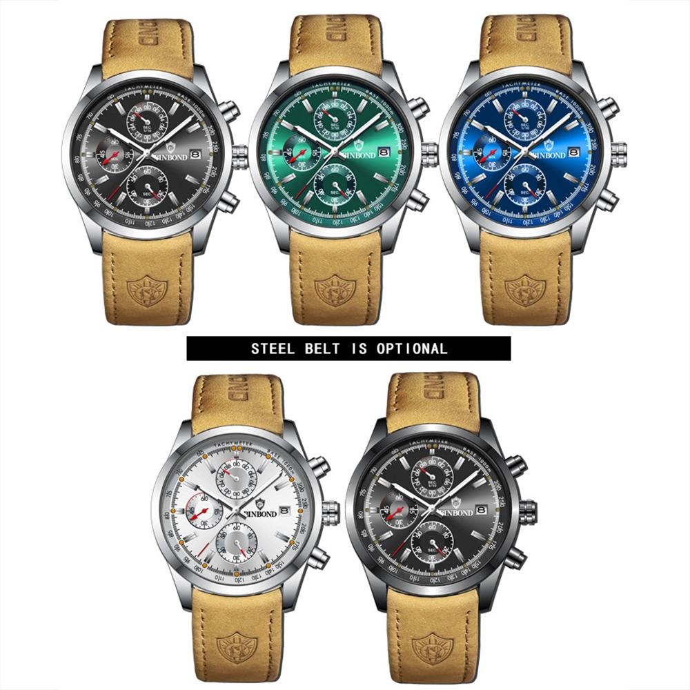 Waterproof Luminous Quartz Watch - Multifunctional 30m - Inter-Gold-Black 3