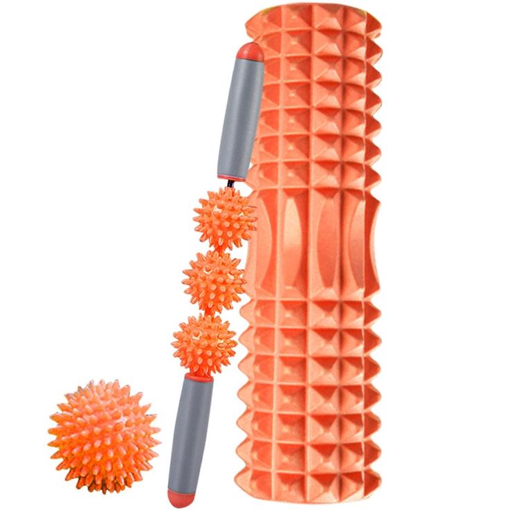 3-In-1 Eva Foam Roller Set 45Cm Length Orange 3