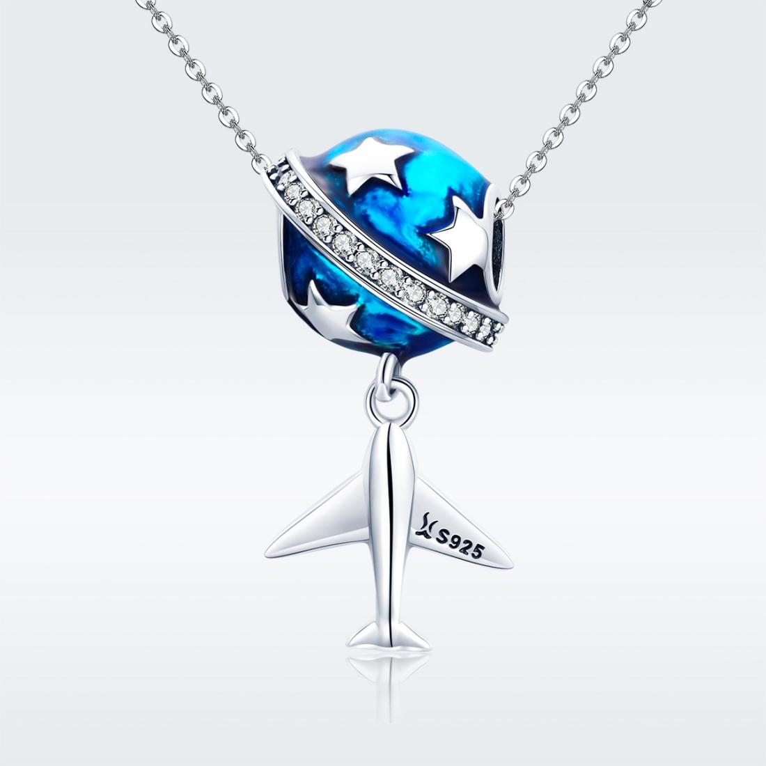 925 Sterling Silver Travel Dream Airplane Oil Drip Bead 3