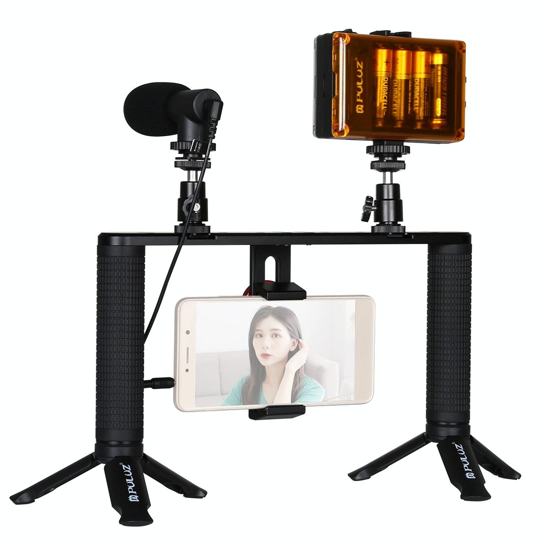 4-In-1 Vlogging Kit With Led Light Microphone Tripod And Stabilizer 3