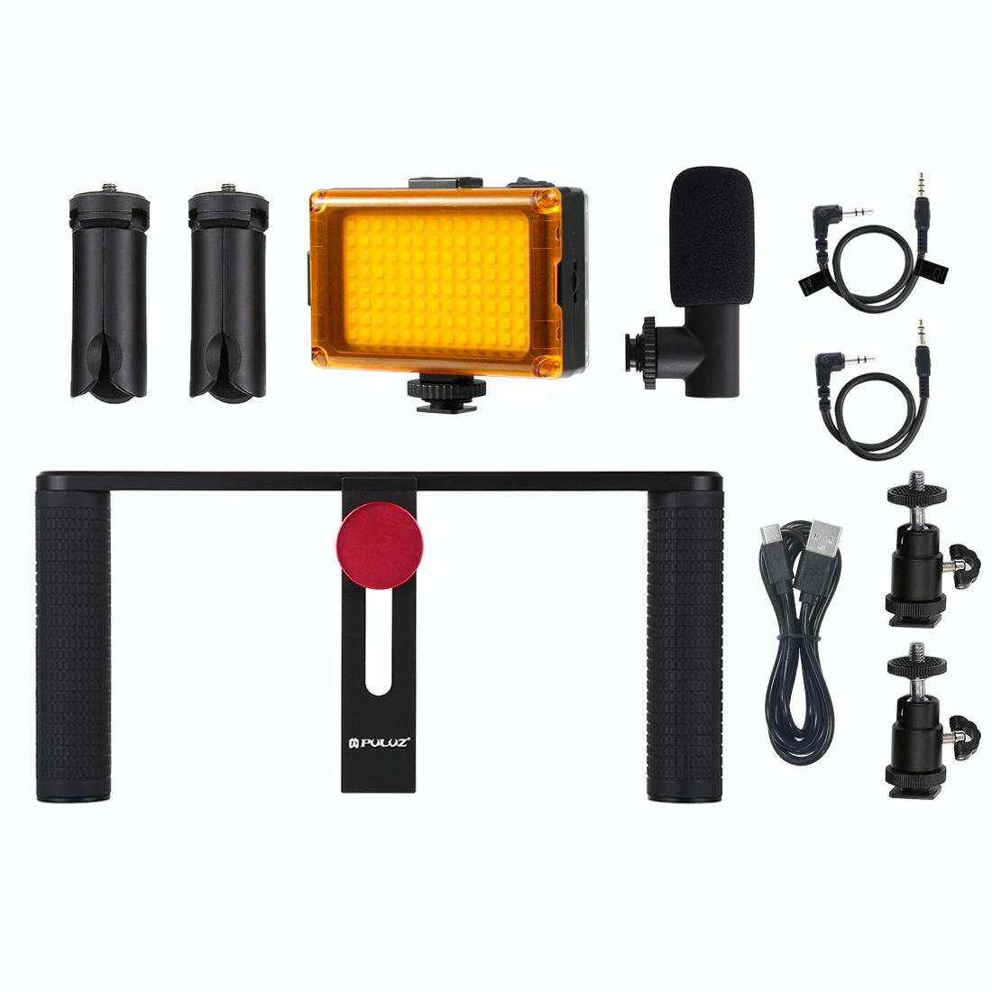 4-In-1 Vlogging Kit With Led Light Microphone Tripod And Stabilizer 9