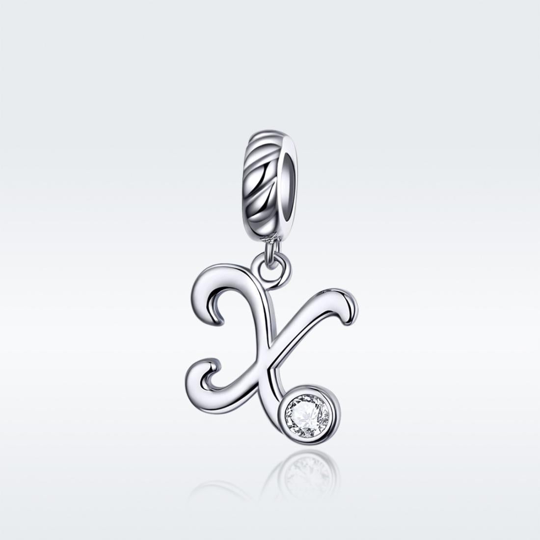 925 Sterling Silver Personalized Letter Pendant For Diy Bracelets And Necklaces Style - X 3