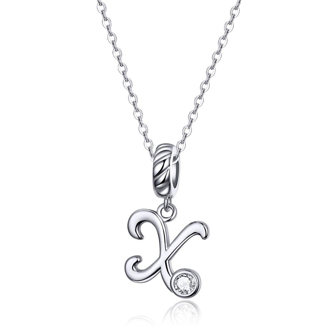 925 Sterling Silver Personalized Letter Pendant For Diy Bracelets And Necklaces Style - X 4