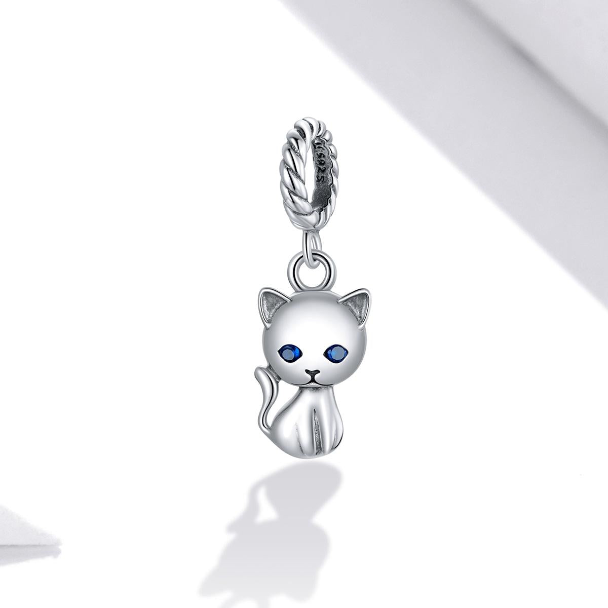 925 Sterling Silver Adorable Cat Pendant For Diy Bracelets & Necklaces 3