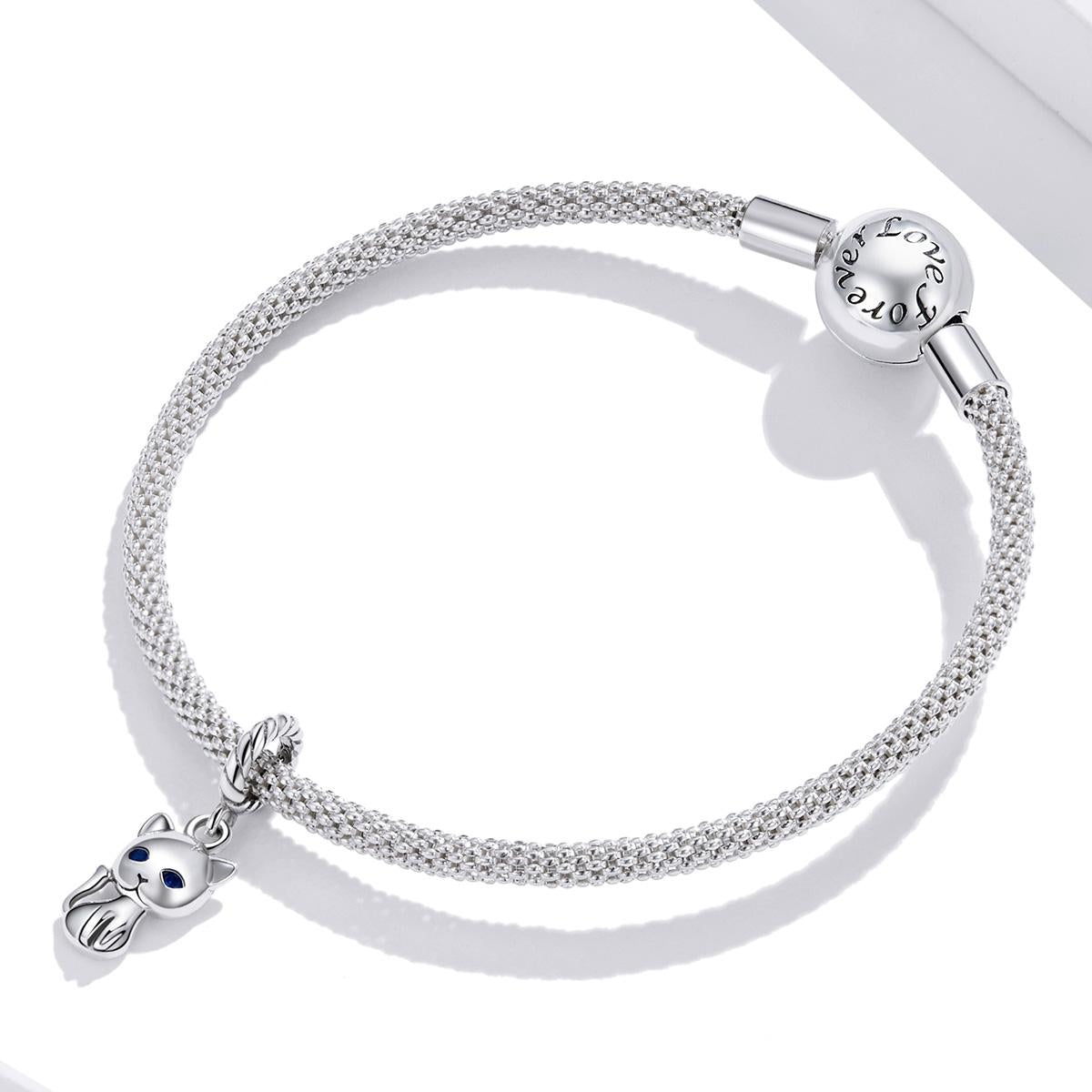 925 Sterling Silver Adorable Cat Pendant For Diy Bracelets & Necklaces 8