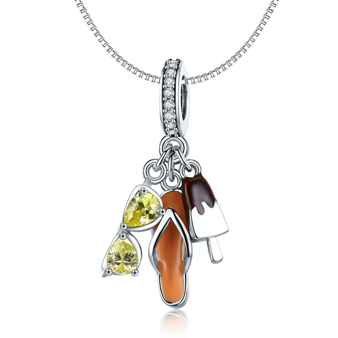 925 Sterling Silver Summer Cozy Head Pendant For Diy Bracelets & Necklaces 6