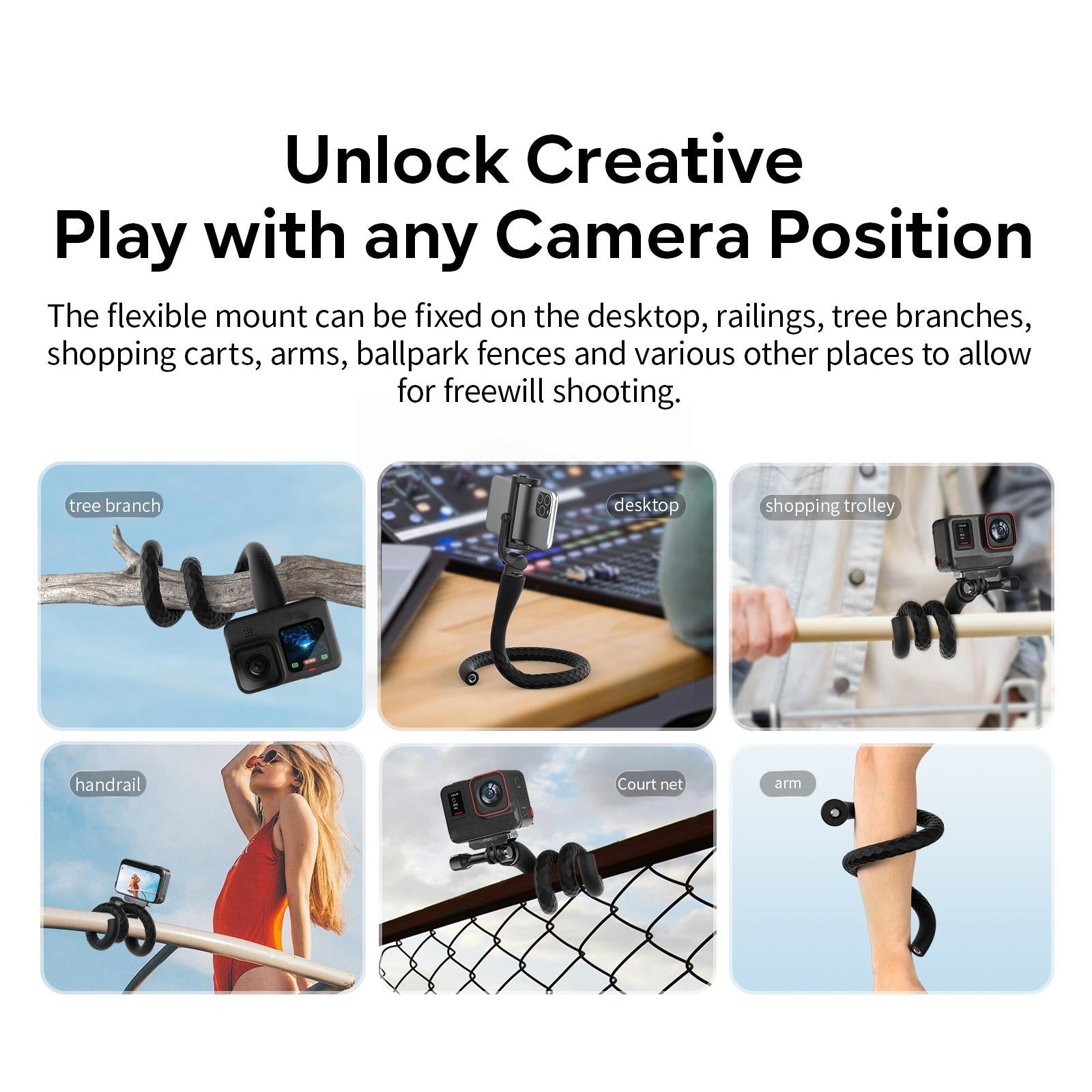 Flexible Octopus Stand for Sports Camera Vlogging - Cycling Accessory 11