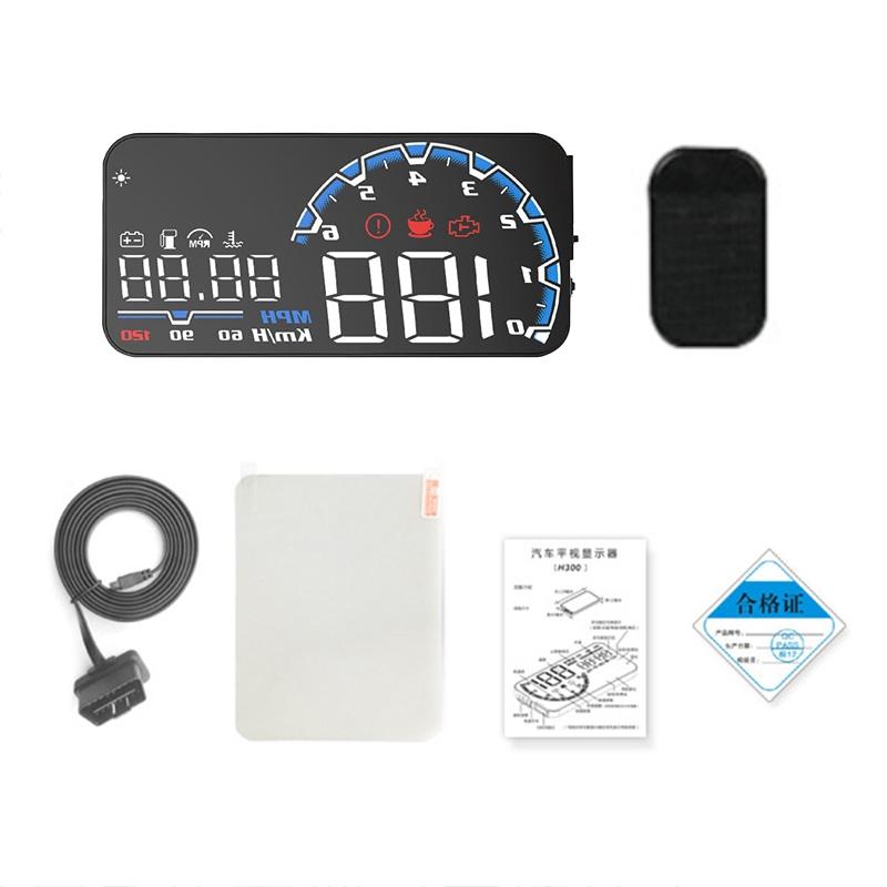 5 Inch Obd Hud Head Up Display For Car Engine Failure Water Temperature Voltage Alarm 5