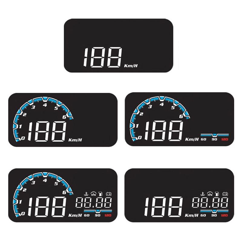 5 Inch Obd Hud Head Up Display For Car Engine Failure Water Temperature Voltage Alarm 6
