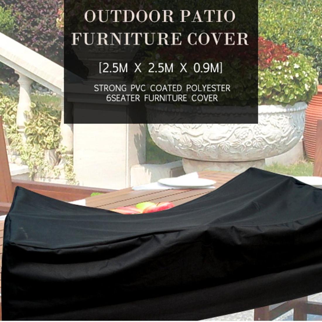 Waterproof 210d Oxford Cloth Cover for Outdoor Furniture Set - Protects from Uv Dust and Rain - 250x250x90cm - Black 7