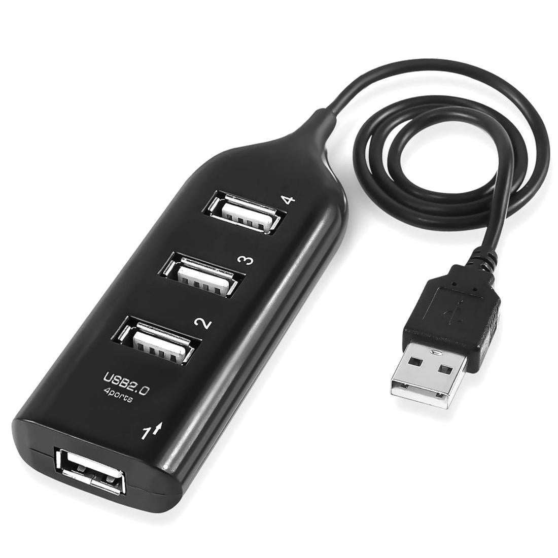 4-Port Usb 2.0 Hub 30Cm Cable Length - Black 3