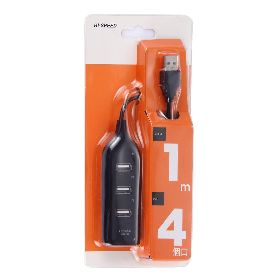 4-Port Usb 2.0 Hub 30Cm Cable Length - Black 4