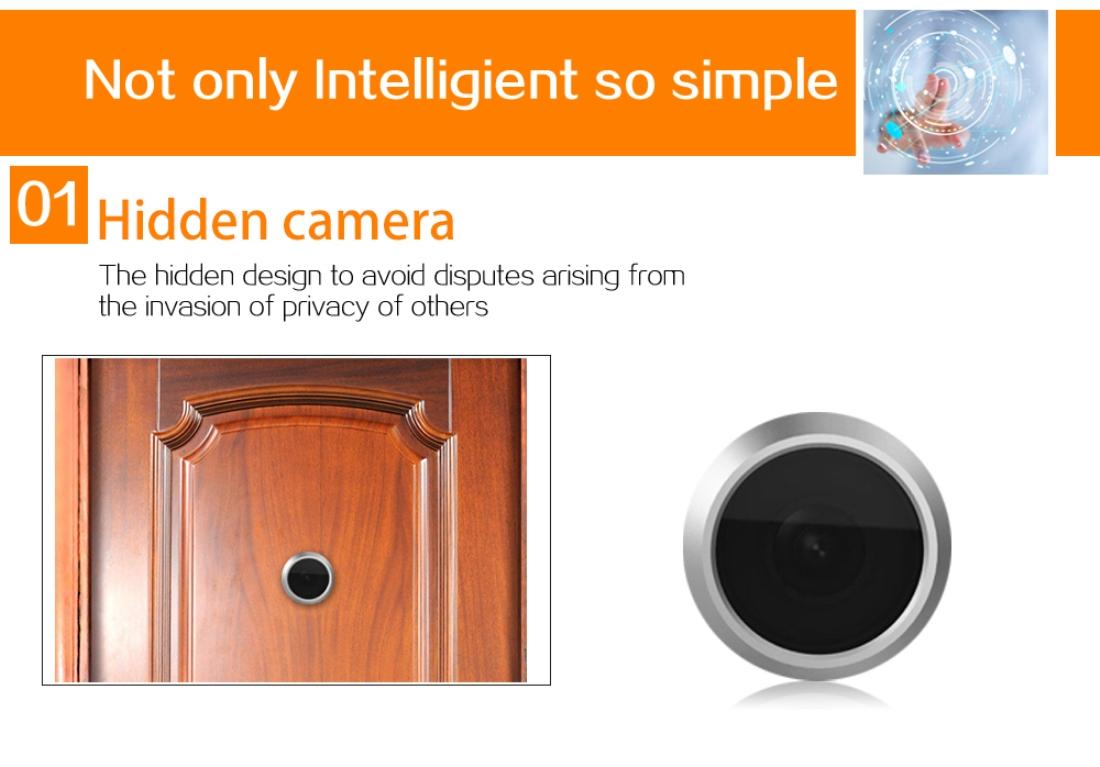 3 Screen 1.0Mp Security Camera With Door Peephole & Tf Card Support - Black 4