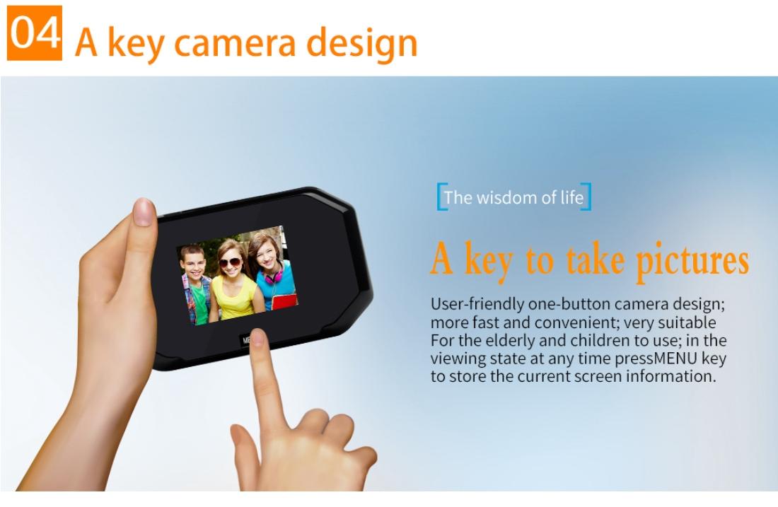 3 Screen 1.0Mp Security Camera With Door Peephole & Tf Card Support - Black 5