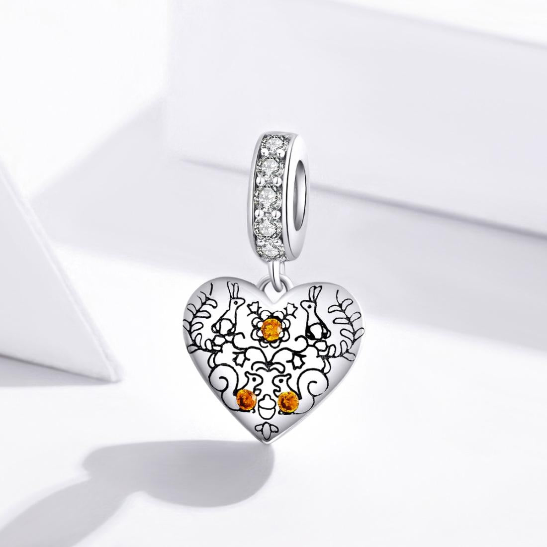 925 Sterling Silver Pine Cone Squirrel Pendant Diy Bracelet / Necklace 3
