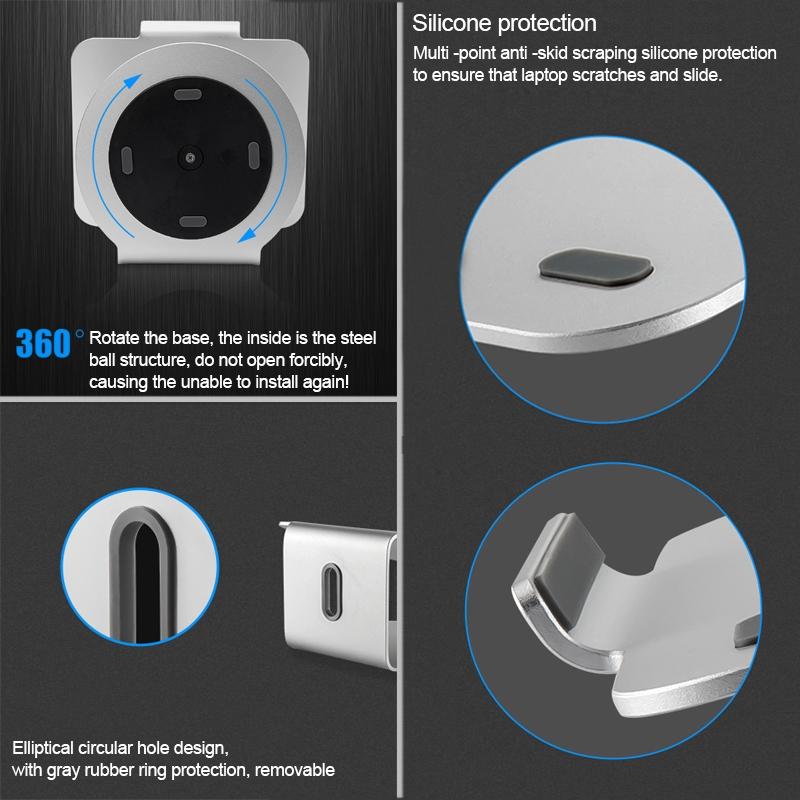 360 Degree Rotating Aluminum Laptop Stand - Efficient Cooling 7