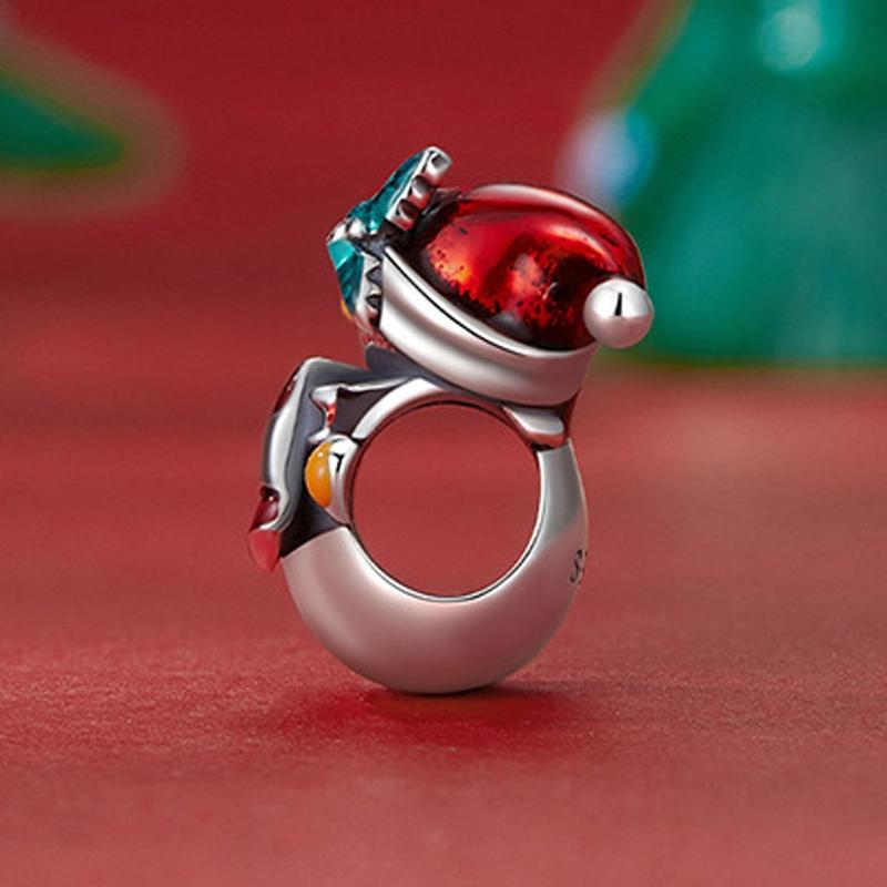 925 Sterling Silver Christmas Snowman Bracelet Beads 4