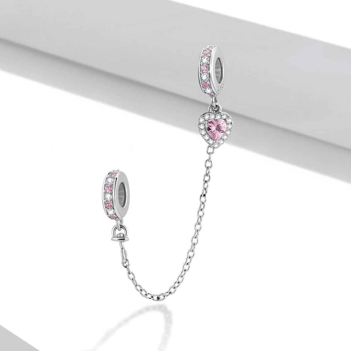 925 Sterling Silver Heart Zircon Safety Chain For Diy Bracelets & Necklaces 3