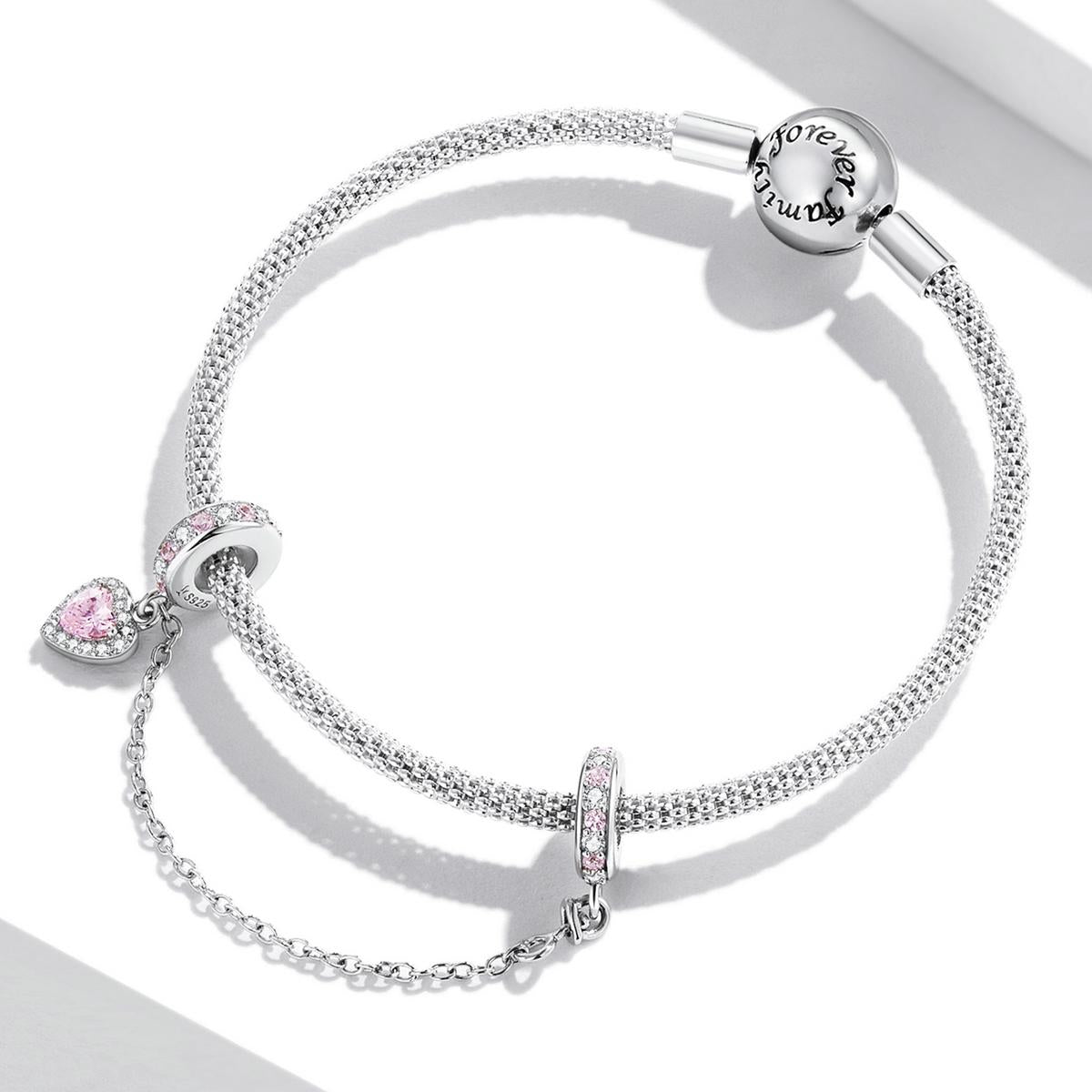 925 Sterling Silver Heart Zircon Safety Chain For Diy Bracelets & Necklaces 7