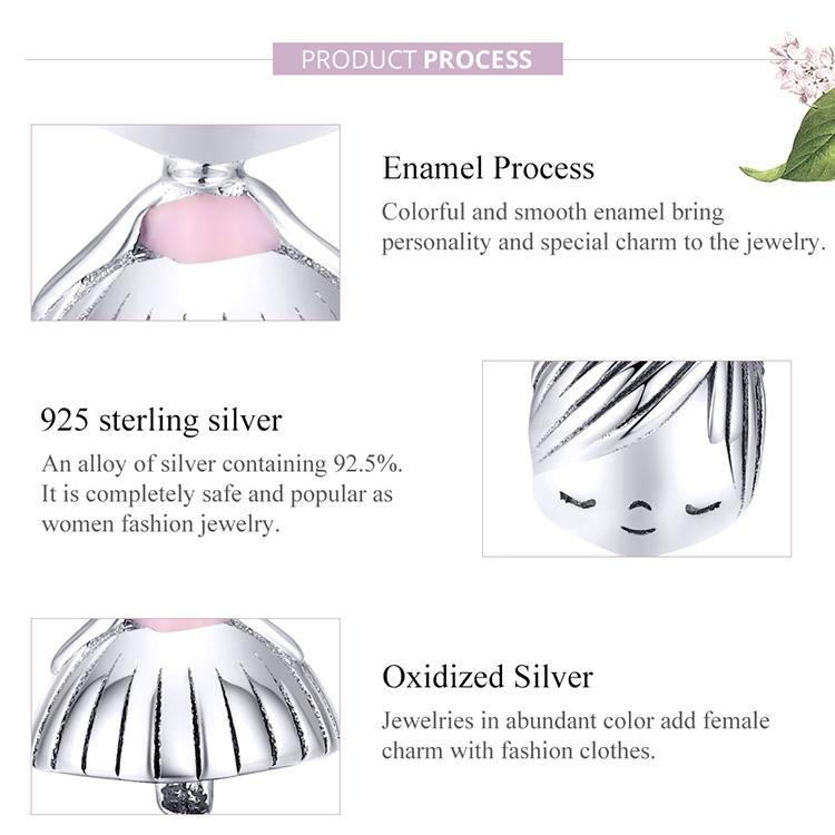 925 Sterling Silver Beaded Bracelet For Girls Diy Accessory 6