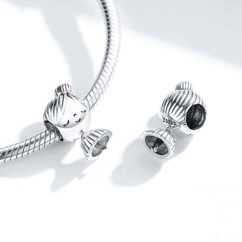 925 Sterling Silver Beaded Bracelet For Girls Diy Accessory 7