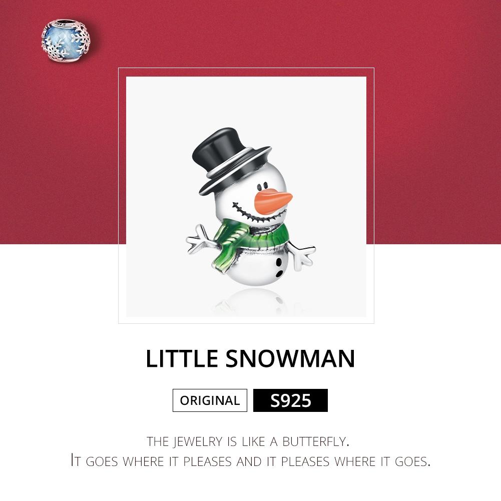 925 Sterling Silver Snowman Beads For Diy Bracelets & Necklaces 4