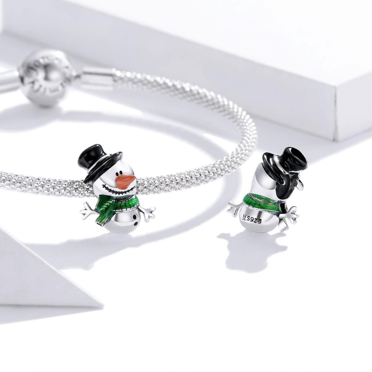 925 Sterling Silver Snowman Beads For Diy Bracelets & Necklaces 7