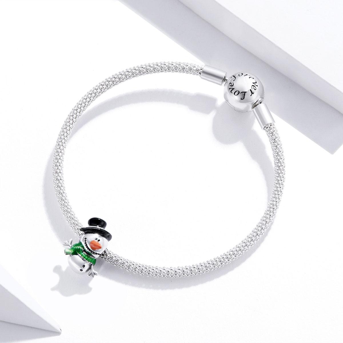 925 Sterling Silver Snowman Beads For Diy Bracelets & Necklaces 8