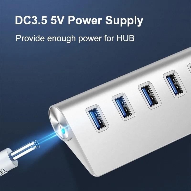 7-Port Usb 3.0 Hub With High-Speed 5Gbps 5