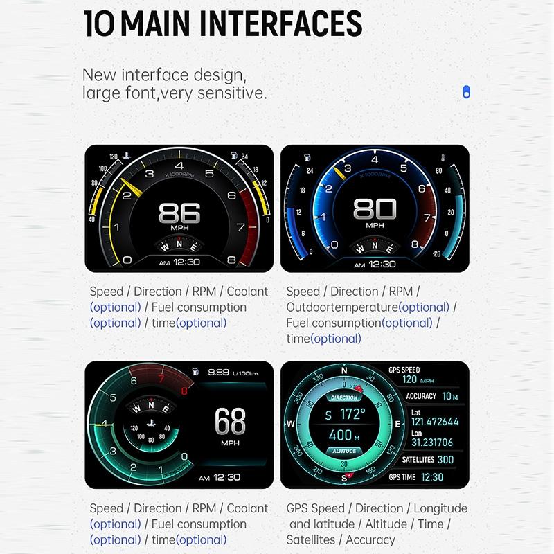 3.5 Inch Car Obdii + Mems + Gps Hud System 4