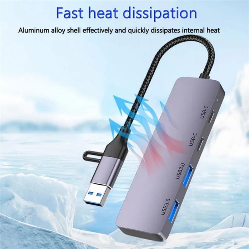 Usb 3.0 + Type-C 4-Port Hub Docking Station 7