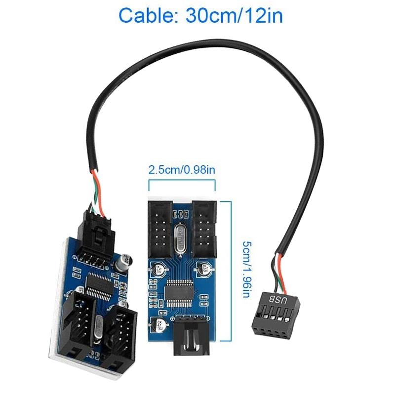 9-Pin Usb2.0 Hub Adapter With Splitter 3