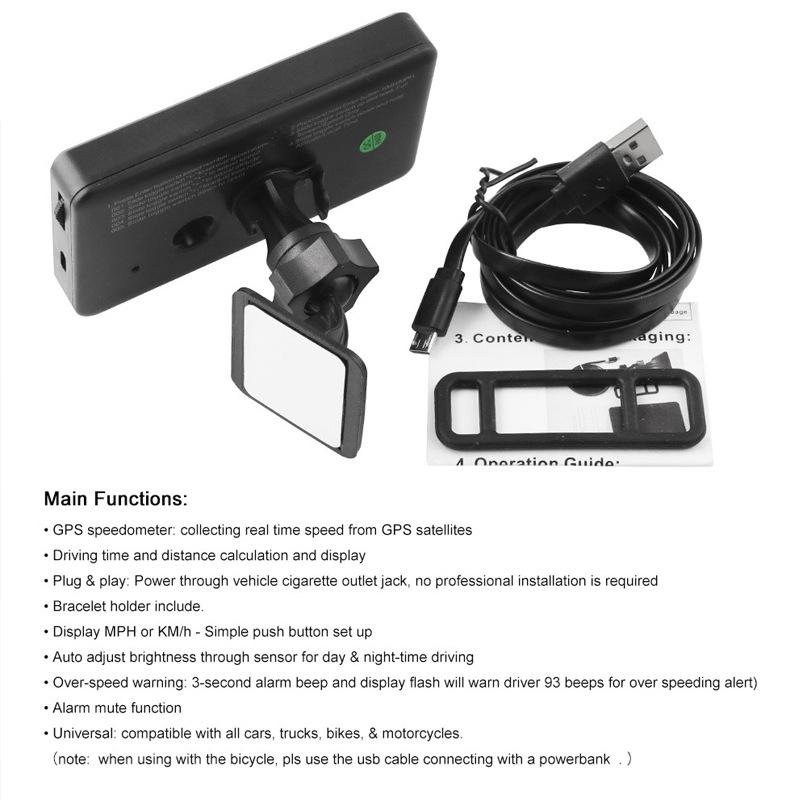 Universal Gps Speedometer For Cars & Motorcycles Over Speed Alert 4