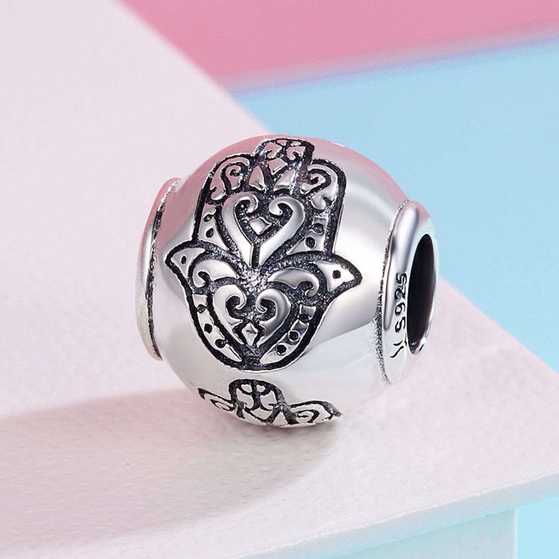 925 Sterling Silver Fatima Hand Beads For Diy Bracelets & Necklaces 3