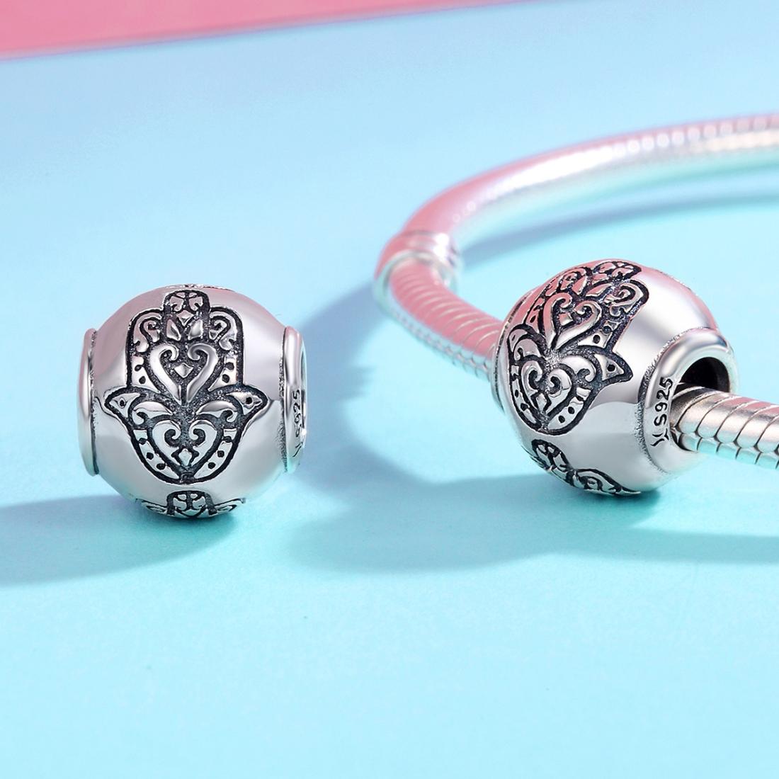 925 Sterling Silver Fatima Hand Beads For Diy Bracelets & Necklaces 4