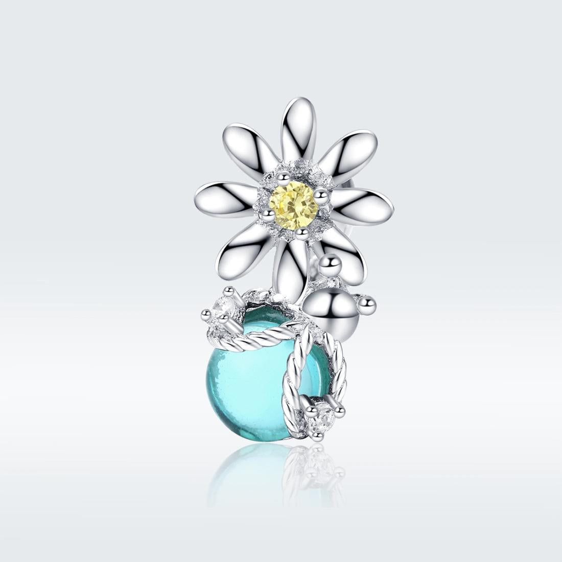 925 Sterling Silver Daisy & Firefly Crystal Bead Bracelet 3
