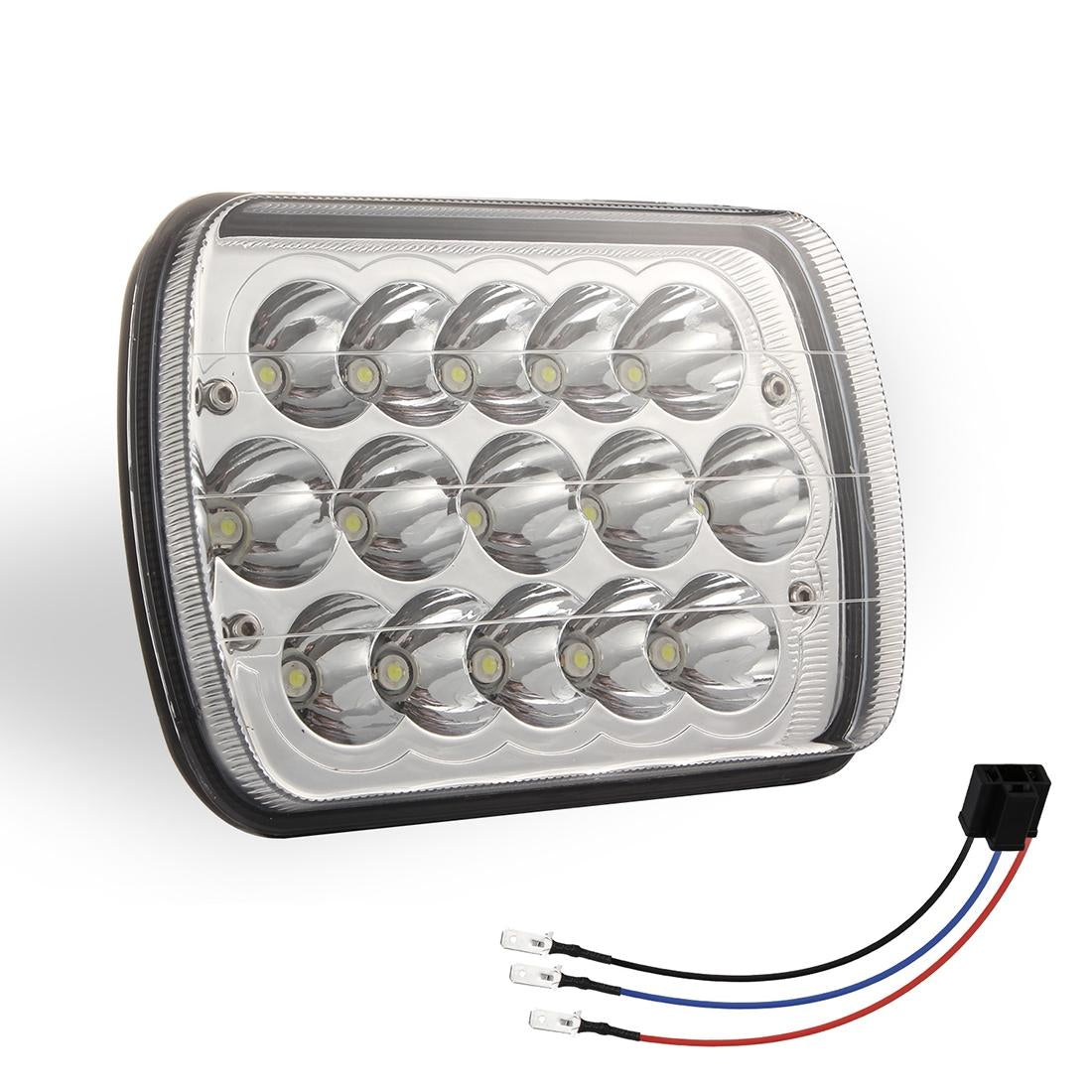 7 Inch 5X7 H4 15W Dc 9 - 30V 1500Lm Ip67 Car Truck Off - Road Vehicle Led Work Lights / Headlight With 15Leds Lamps 3