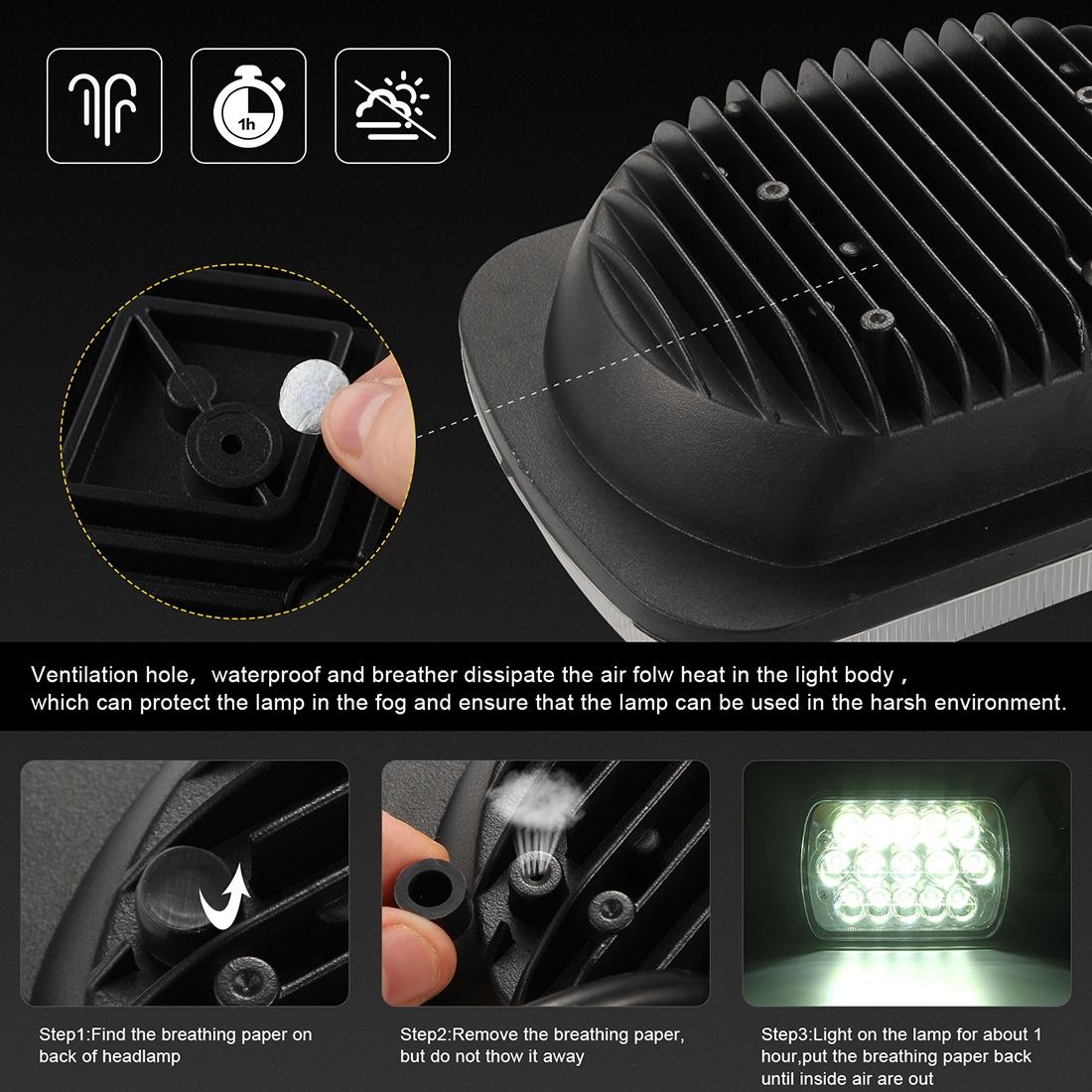 7 Inch 5X7 H4 15W Dc 9 - 30V 1500Lm Ip67 Car Truck Off - Road Vehicle Led Work Lights / Headlight With 15Leds Lamps 7