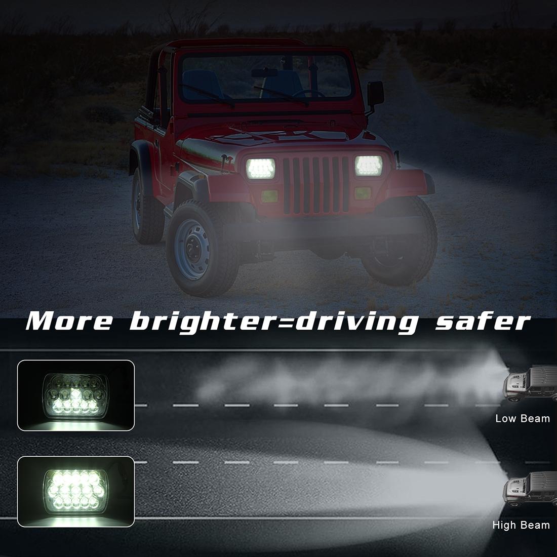 7 Inch 5X7 H4 15W Dc 9 - 30V 1500Lm Ip67 Car Truck Off - Road Vehicle Led Work Lights / Headlight With 15Leds Lamps 11