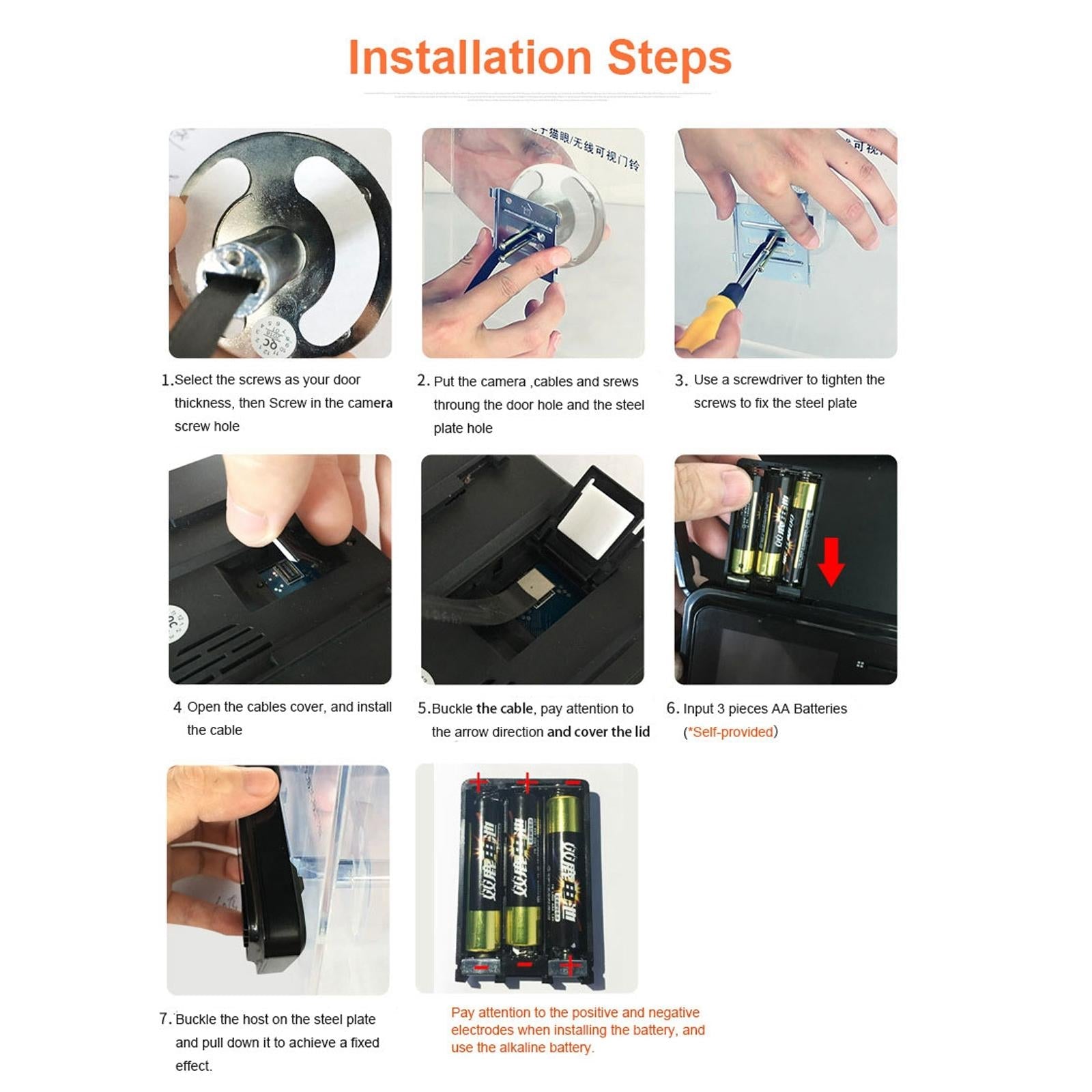 2.4 Night Vision Lcd Cat Eye Doorbell With Photo / Video Display 7