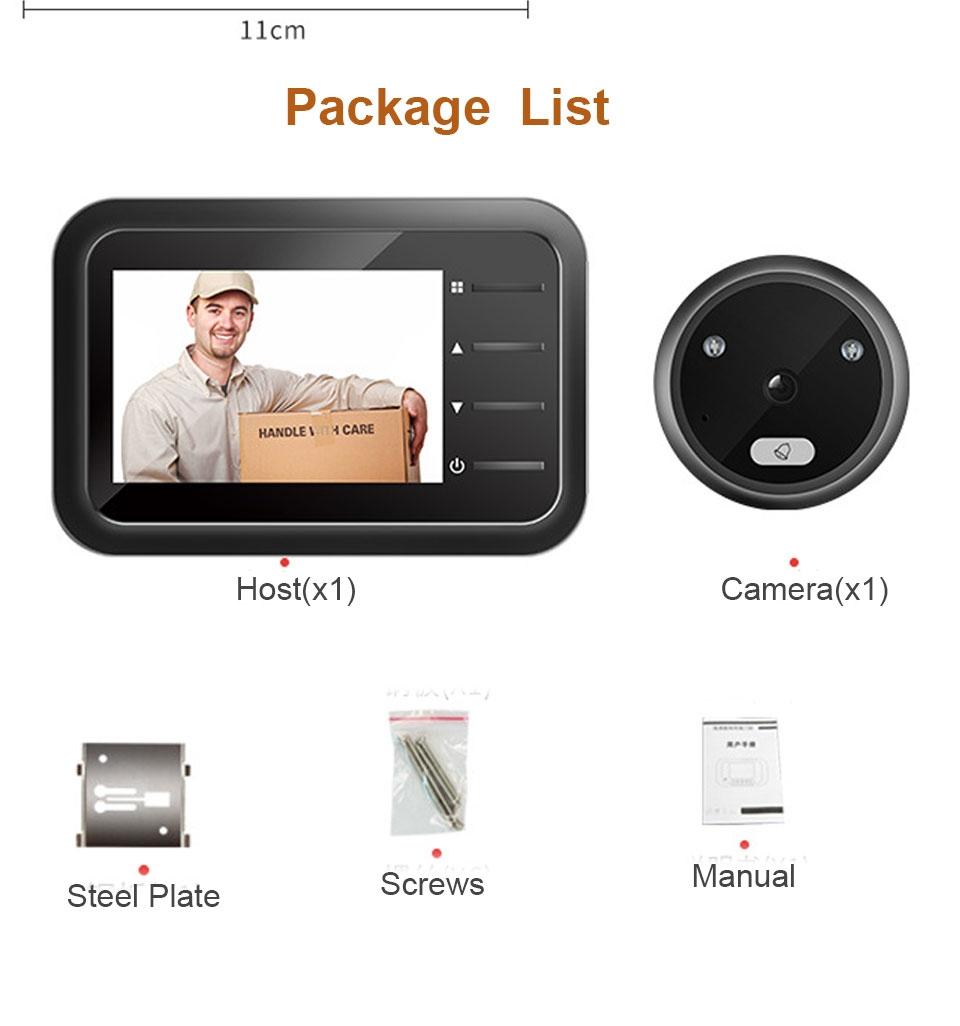 2.4 Night Vision Lcd Cat Eye Doorbell With Photo / Video Display 8
