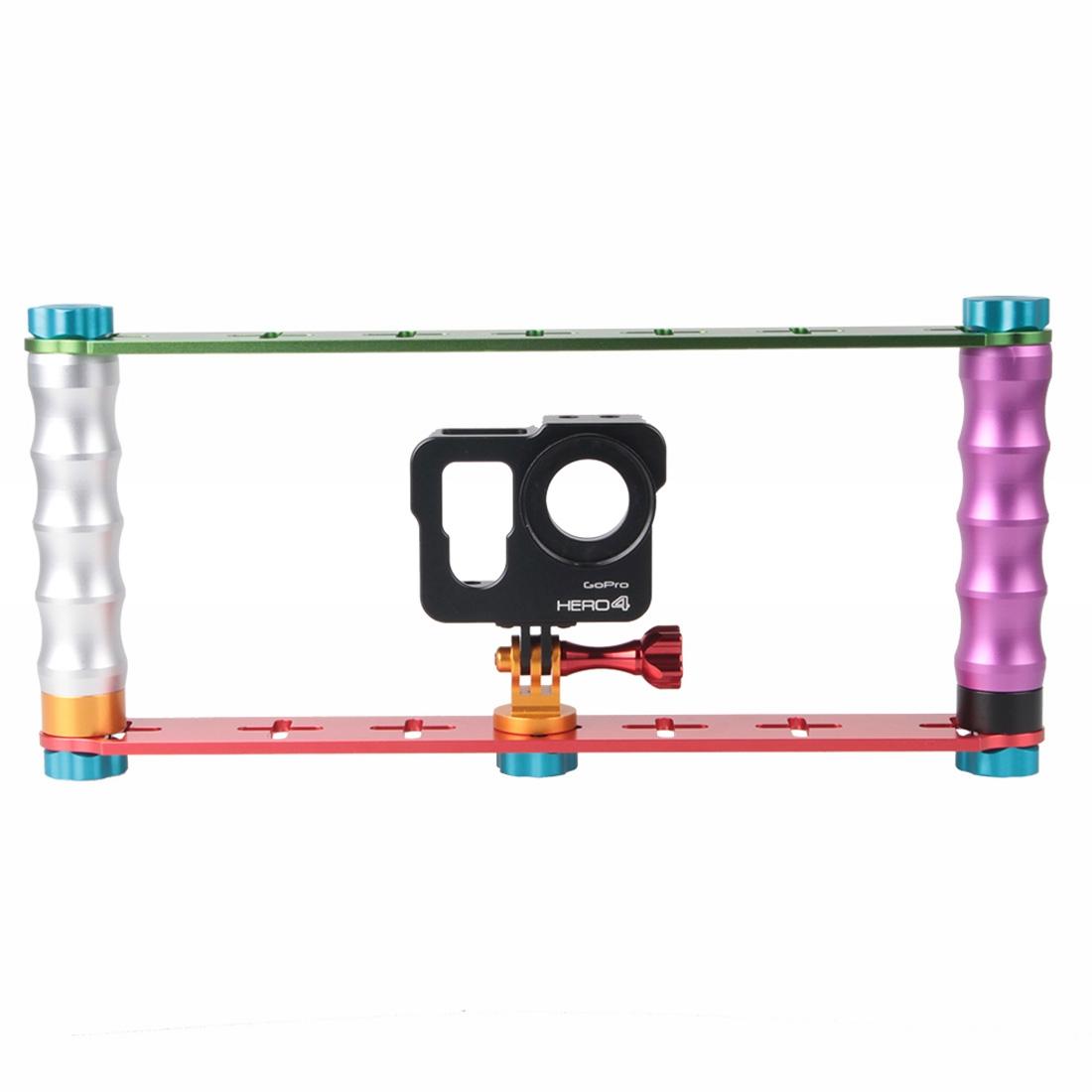 Aluminum Dual Grip Stabilizer for Action Cameras with Jaws Flex Clamp Mount 5