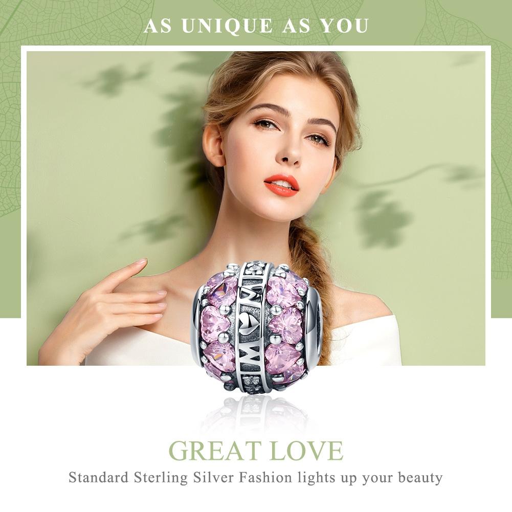 925 Sterling Silver Love Beads Pendant For Diy Bracelets & Necklaces 8