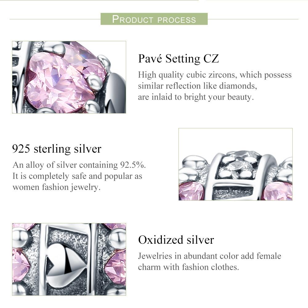 925 Sterling Silver Love Beads Pendant For Diy Bracelets & Necklaces 9