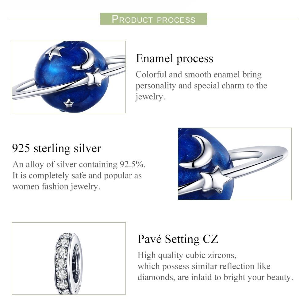 925 Sterling Silver Diy Planet Charm For Bracelets 5