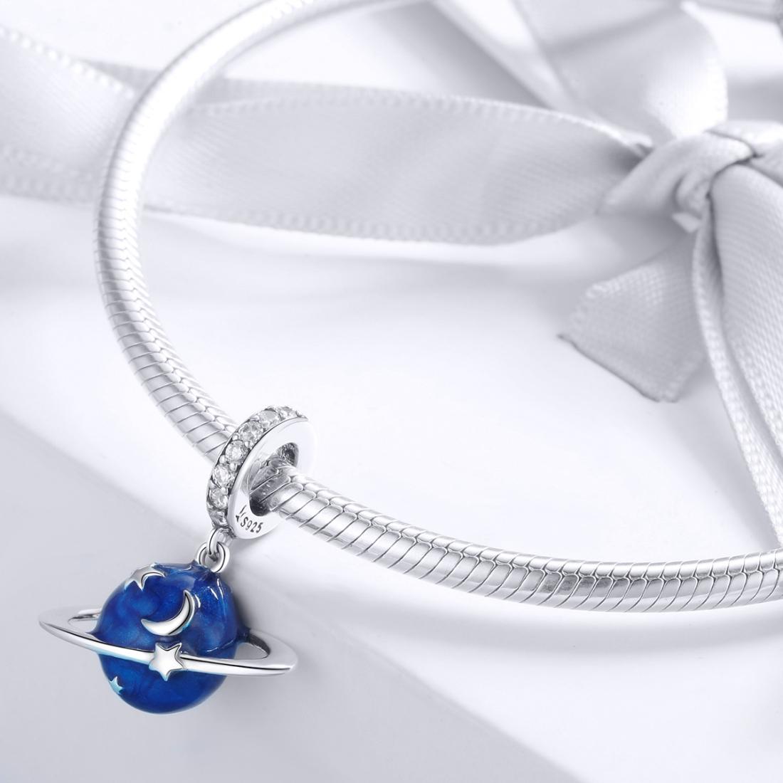 925 Sterling Silver Diy Planet Charm For Bracelets 7